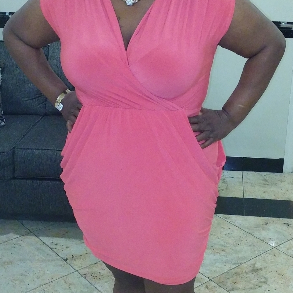 Fashion to Figure Vibrant Coral Mini Dress